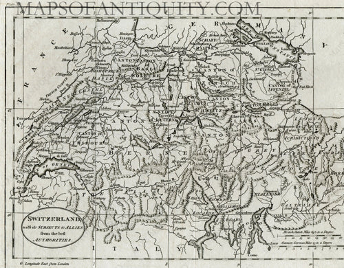 Black-and-white-antique-map-Switzerland-with-its-Subjects-and-Allies-from-the-Best-Authorities-Europe-Switzerland-1805-Guthrie-Maps-Of-Antiquity