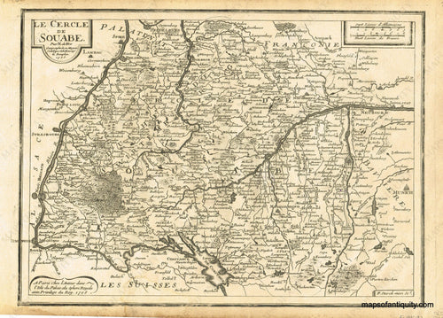 Antique-black-and-white-map-Le-Cercle-de-Souabe-Swabia-Germany-Europe-Germany-1705-De-Fer-Maps-Of-Antiquity