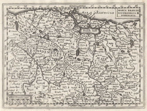 Black-and-white-antique-map-Marca-Brandenburgenus-and-Pomerania-Brandenburg-Poland-******-Europe-Poland-1632-Mercator-Maps-Of-Antiquity