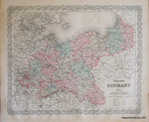 Antique-Hand-Colored-Map-Colton's-Germany-No.-1.-Europe-Germany-1887-Colton-Maps-Of-Antiquity