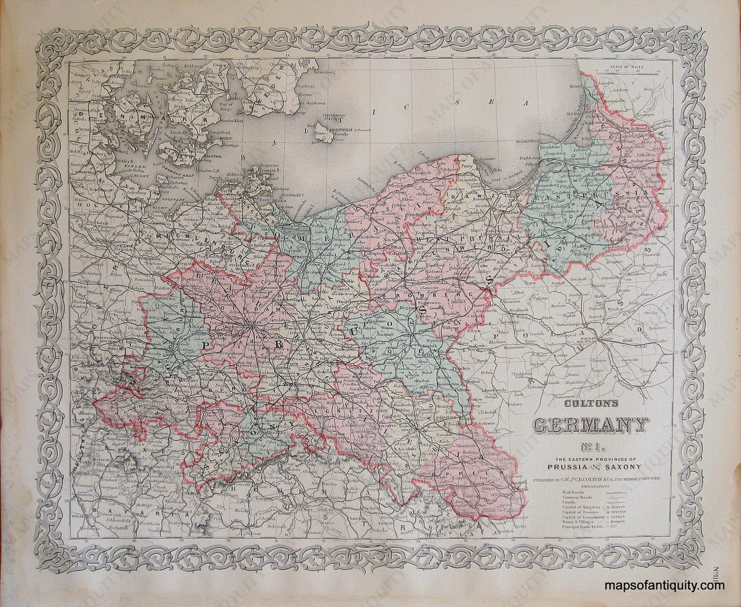 Antique-Hand-Colored-Map-Colton's-Germany-No.-1.-Europe-Germany-1887-Colton-Maps-Of-Antiquity