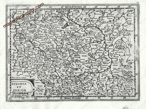 Black-&-White-Engraved-Antique-Map-Polonia-et-Silesia-**********-Europe-Poland-1630-Mercator-Maps-Of-Antiquity