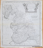 1722 - England - The County Palatine of Lancaster - Antique Map