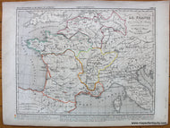 Antique-Hand-Colored-Map-La-France-aprÃƒÆ’Ã‚Â¨s-L'invasion-des-Barbares-Immediatement-Avant-le-Regne-de-Clovis-Europe-France-1850-Houze-Maps-Of-Antiquity