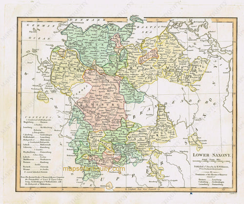 Antique-Hand-Colored-Map-Lower-Saxony-part-of-Germany-Europe-Germany-1827-Wilkinson-Maps-Of-Antiquity