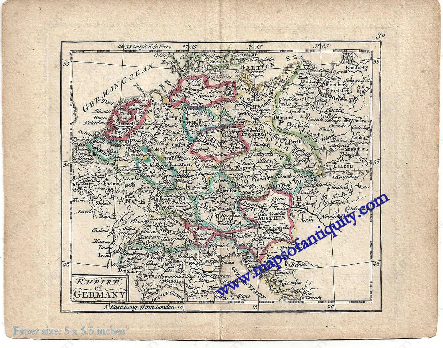 Antique-Hand-Colored-Map-Empire-of-Germany-Europe-Germany-1761-Dury-Maps-Of-Antiquity