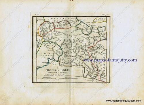 Antique-Hand-Colored-Map-Phocis-and-Doris-Europe-Greece-1791-Barbie-du-Bocage-Maps-Of-Antiquity