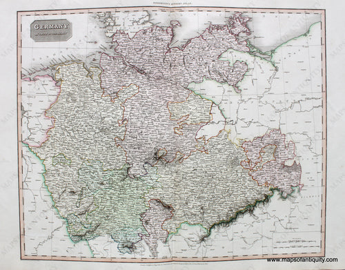 Antique-Hand-Colored-Map-Germany-North-of-the-Mayn-Europe-Germany-1811-Pinkerton-Maps-Of-Antiquity