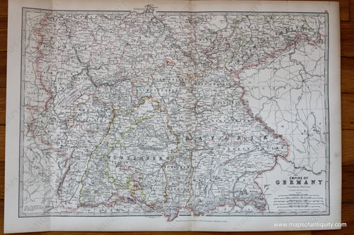 Antique-printed-color-Map-Empire-of-Germany-(Southern-Portion)-Europe-Germany-1881-Johnston-Maps-Of-Antiquity