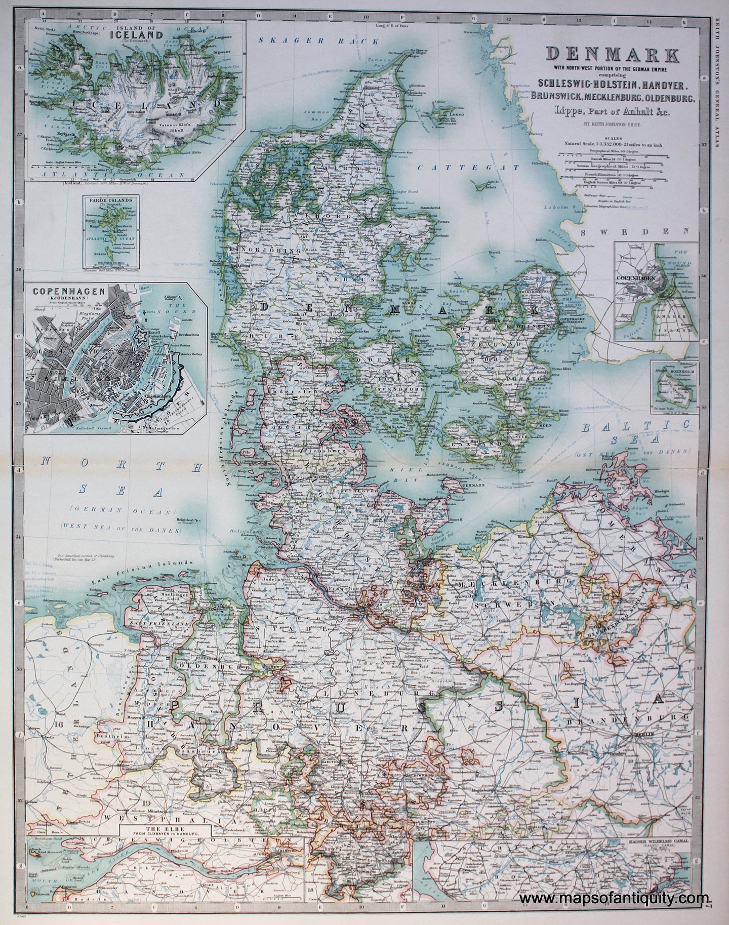 1904 - Denmark with North West portion of the German Empire comprising ...