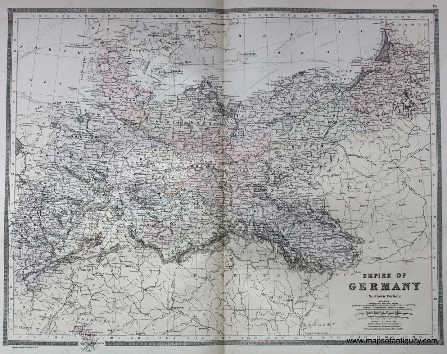 Antique-Hand-Colored-Map-Empire-of-Germany-(Northern-Portion)-Europe-Germany-1887-Bradley-Maps-Of-Antiquity