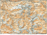 Antique-Printed-Color-Map-Mountains-of-the-Ecrins-National-Park-France-Europe-France-Late-19th-century-Baedeker-Maps-Of-Antiquity