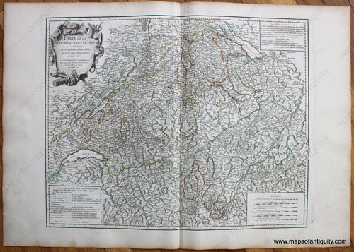 Antique-Hand-Colored-Map-Carte-de-la-Republique-des-Suisses-(Switzerland)-Europe-Switzerland-1756-Vaugondy-Maps-Of-Antiquity