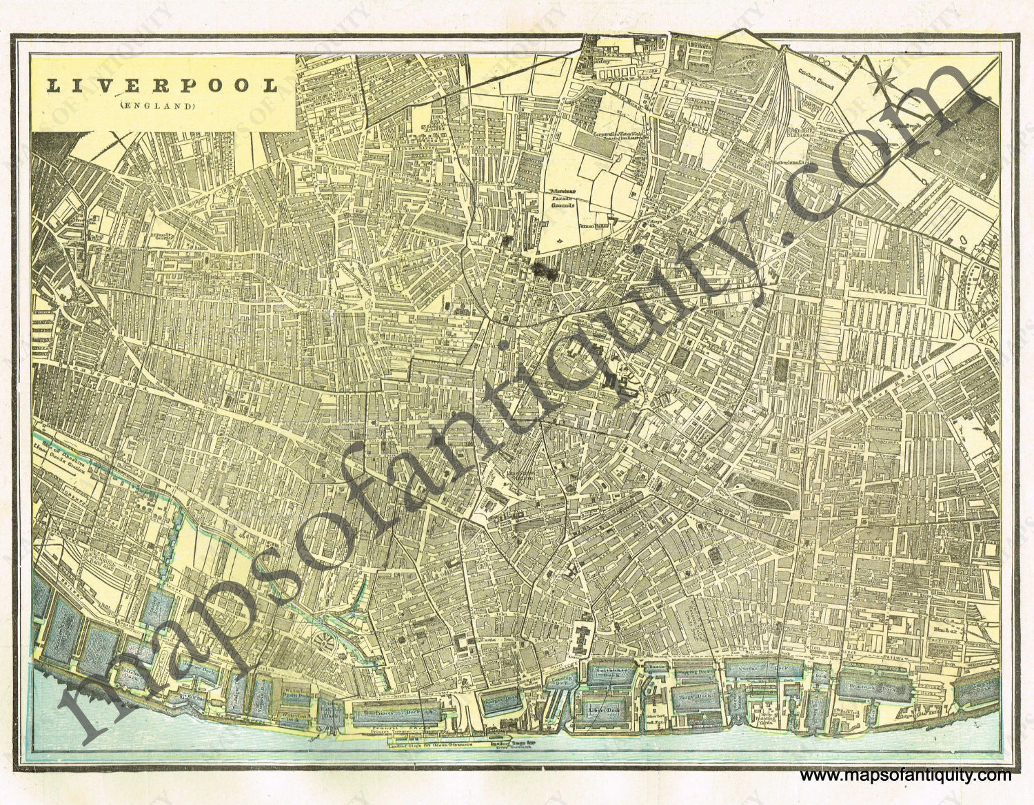 1900 - Liverpool (England) - Antique Map, image size:2048x1595
