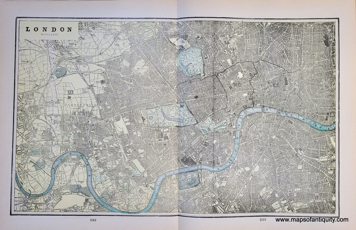 1900 - London (England), verso: Edinburgh, Scotland, and Dundee and Glasgow, Scotland - Antique Map