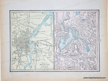 Load image into Gallery viewer, Antique maps of Belfast and the lakes of killarney side-by-side on one page
