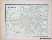 Load image into Gallery viewer, Antique map of the City of Dublin from 1900 with original printed color
