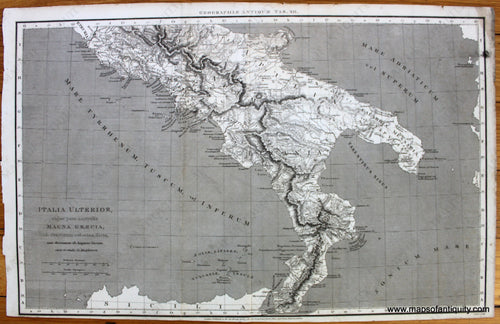 Antique-Uncolored-Map-Italia-Ulterior-cujus-pars-australis-Magna-Graecia-ob-Graecorum-colonias-dieta-ante-divisionem-ab-Augusto-factam-Europe-Italy-1807-Longman-Hurst-Rees-&-Orme-Maps-Of-Antiquity