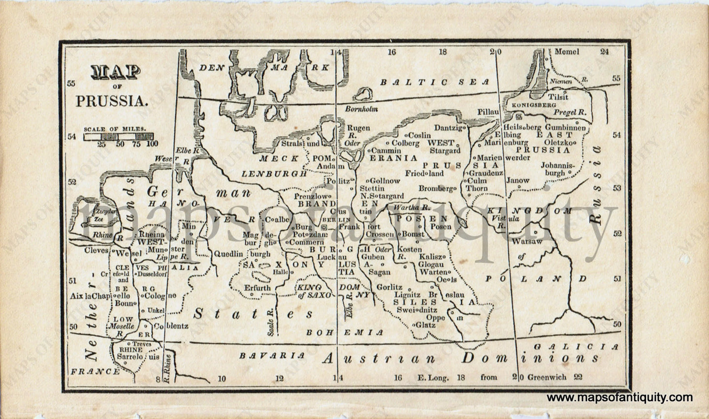 Antique-Black-and-White-Map-Map-of-Prussia-Europe-Prussia-1830-Boston-School-Geography-Maps-Of-Antiquity