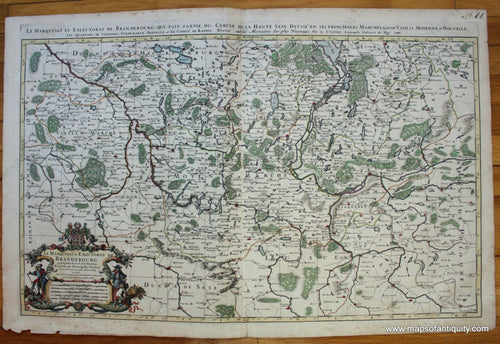 Antique-Hand-Colored-Map-Le-Marquisat-et-Eslectorat-de-Brandebourg-Europe-Germany-1696-Sanson/Jaillot-Maps-Of-Antiquity