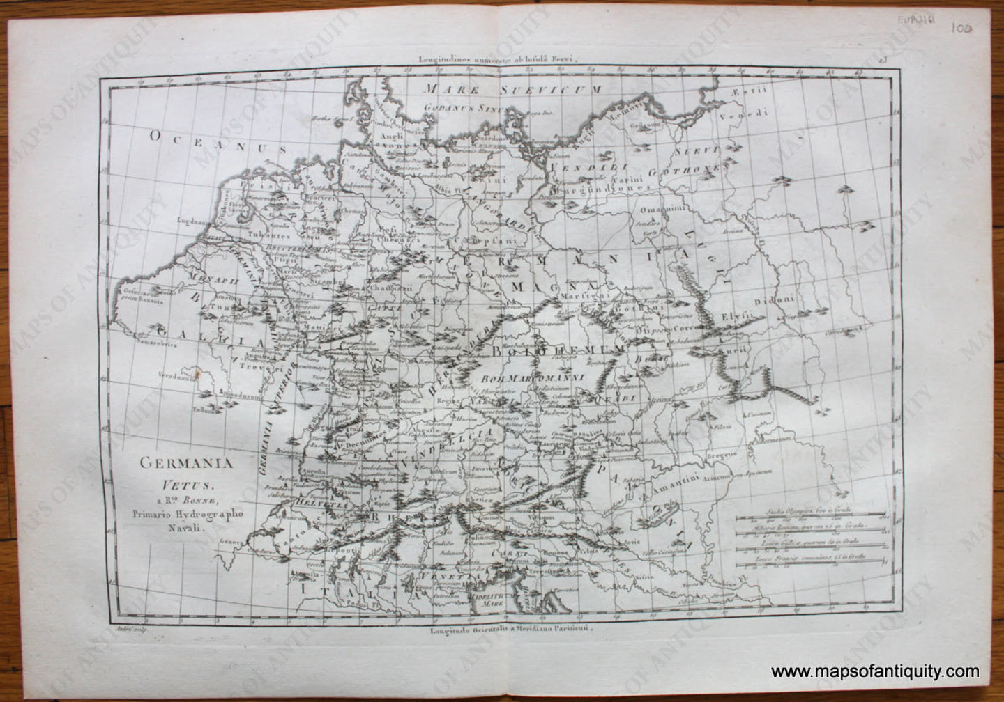 Antique-Map-Ancient-Germany-Germania-Vetus-Bonne-Desmarest-1787