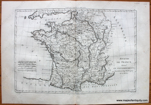 1787 - Royaume De France Antique Map Genuine