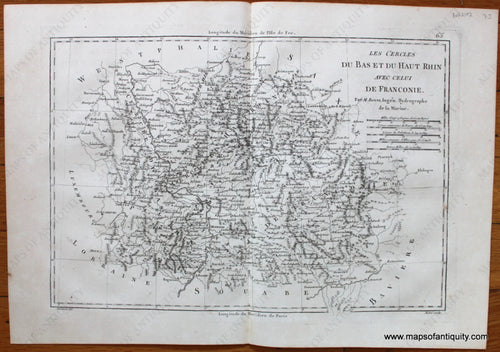 Antique-Map-Germany-Upper-Lower-Rhine-Franconia-Rhin-Franconie-Bonne-Desmarest-1787