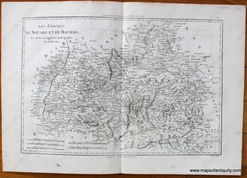 Antique-Map-Germany-Swabia-Bavaria-Bonne-Desmarest-1787