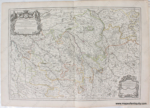 Antique-Map-of-La-Province-de-Berry-La-Generalite-De-Bourges-France-French-Jaillot-1707-1700s-Early-18th-Century-Maps-of-Antiquity