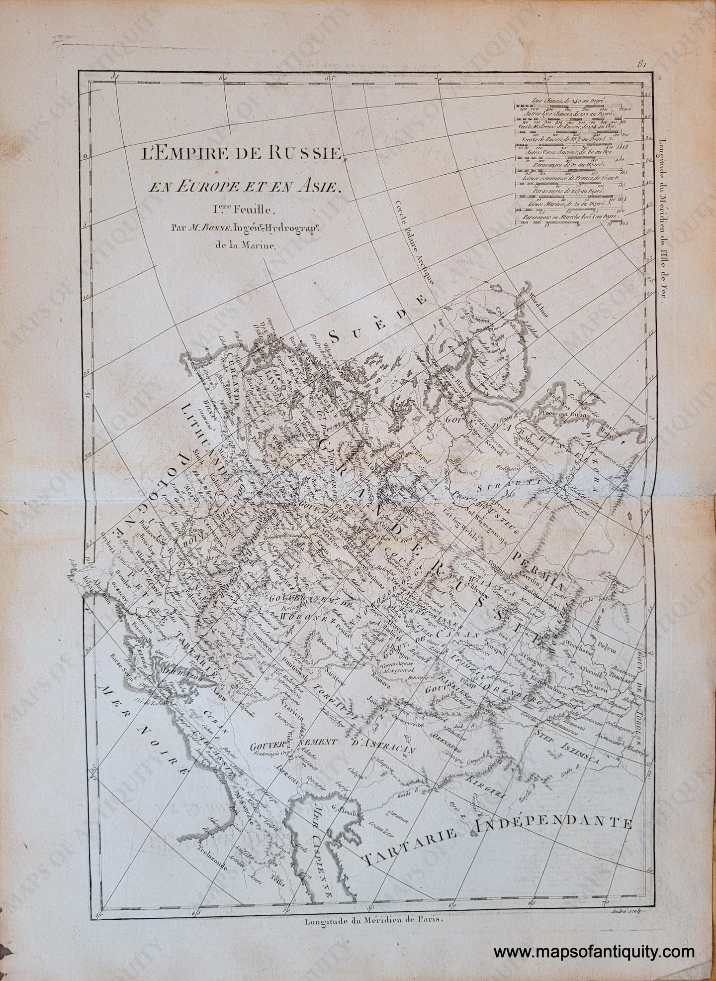 1787 - L’empire De Russie En Europe Et Asie. Antique Map Genuine