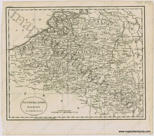 Antique-Map-Belgium-Netherlands-from-the-Best-Authorities-1799-1790s-1700s-Russell