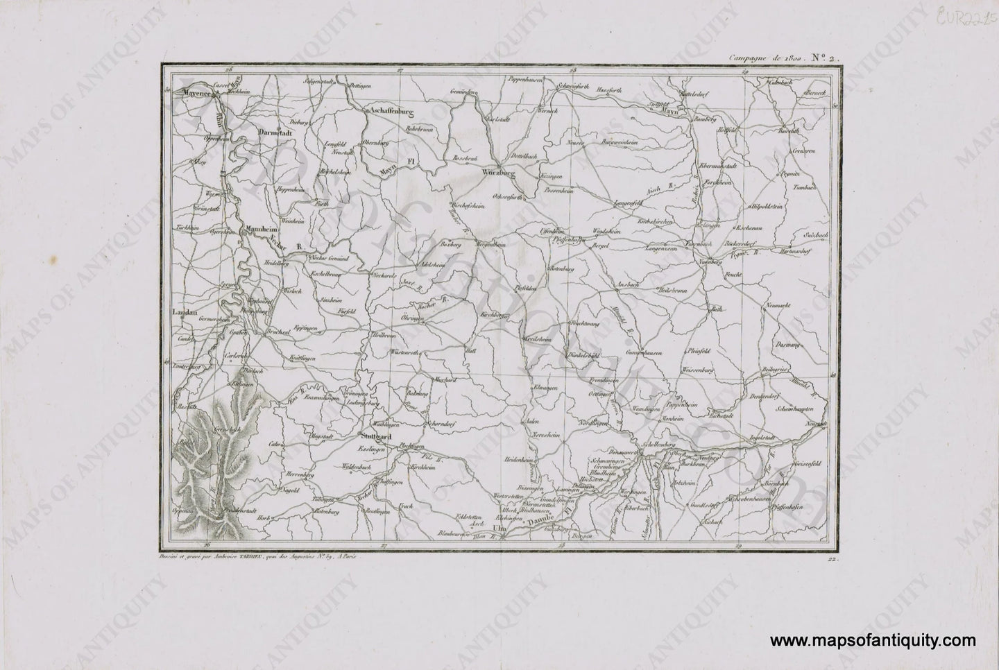 Antique-Map-Tardieu-Southern-Germany-1800-1800s-Early-19th-Century-Maps-of-Antiquity