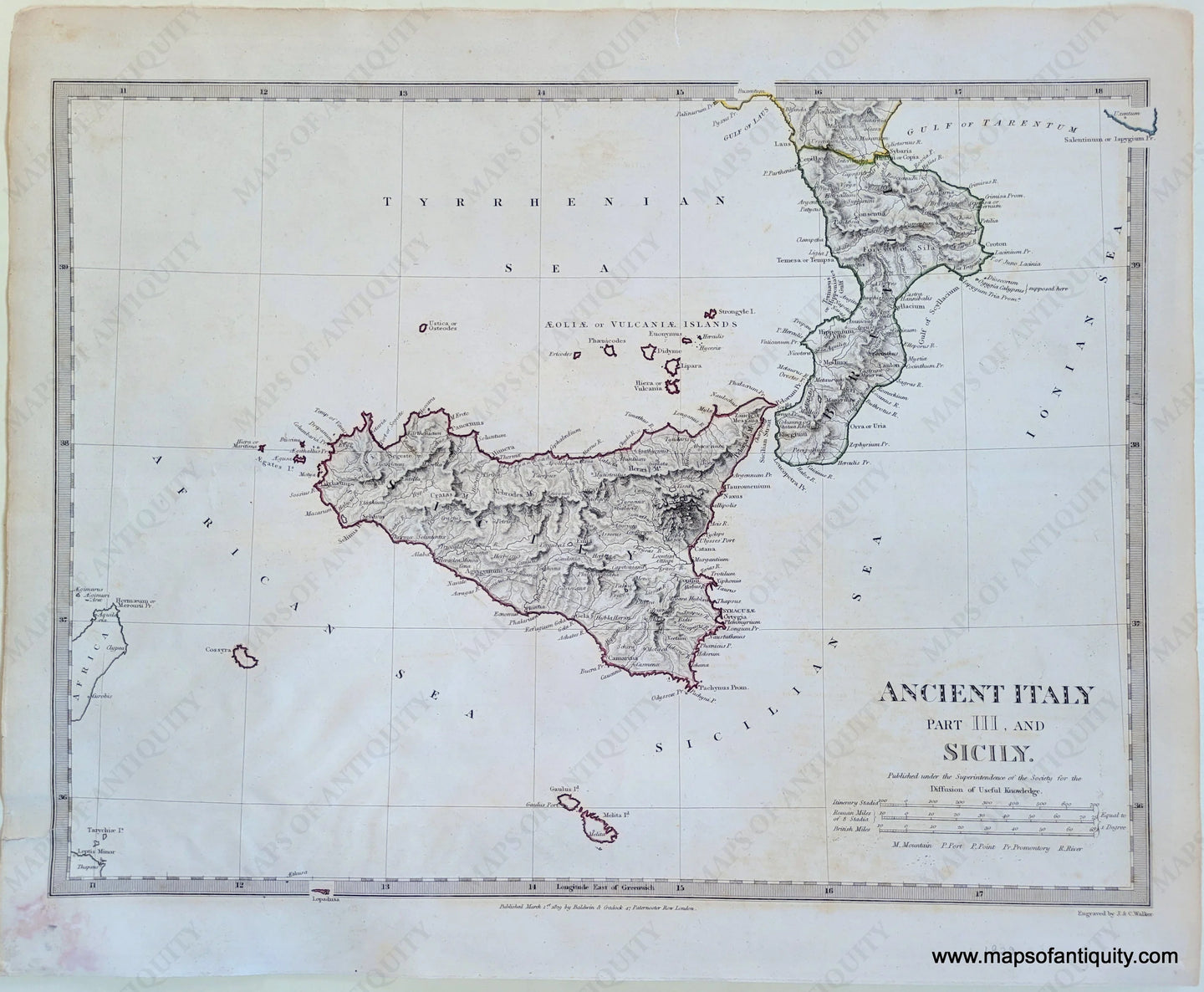 Antique-Map-Ancient-Italy-Part-III-And-Sicily-SDUK-Society-for-the-Diffusion-of-Useful-Knowledge-1830-1830s-1800s-Early-Mid-19th-Century-Maps-of-Antiquity