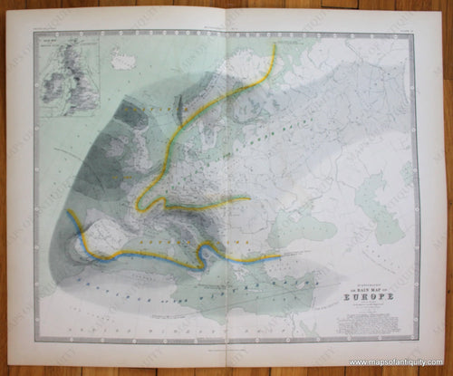 Hyetographic-Rain-Rainfall-Map-of-Europe-Johnston-1856-Antique-Map-1850s-1800s