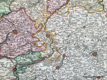 Load image into Gallery viewer, Antique-Hand-Colored-Map-Flanders-Belgium-France-Europe-Comitatus-Flandriae-in-omnes-ejusdem-subjacentes-Ditioes-cum-adjacentibus-accuratissime-divissus-sumtibus-Ioh.-Bapt.-Homanni-Europe-Holland-c.-1750-Johann-Baptist-Homann-Maps-Of-Antiquity
