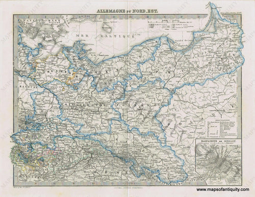 Germany-Allemagne-du-Nord-Est-Perthes-1871-Antique-Map-1870s-1800s-19th-century-Maps-of-Antiquity