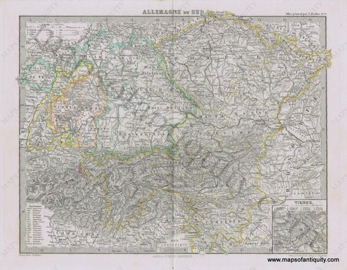 Germany-Allemagne-du-Sud-Perthes-1871-Antique-Map-1870s-1800s-19th-century-Maps-of-Antiquity