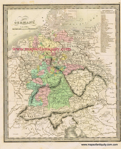 Antique-Hand-Colored-Map-Germany.-Europe-Germany-1848-Jeremiah-Greenleaf-Maps-Of-Antiquity