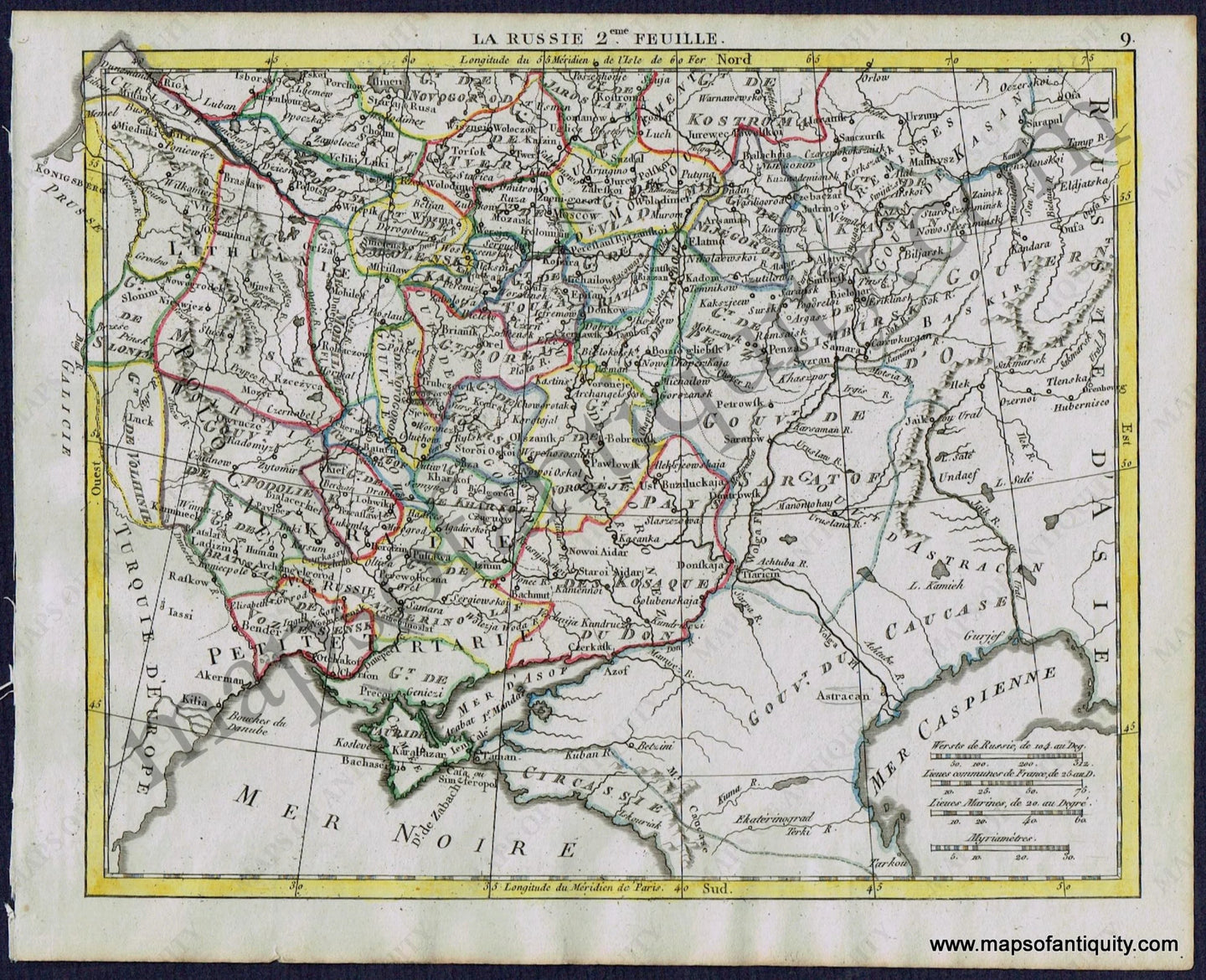 Antique-Map-La-Russie-2-Feuille-Southwest-Southwestern-Russia-Ukraine-Herrison-French-1806-1800s-Early-19th-Century-Maps-of-Antiquity