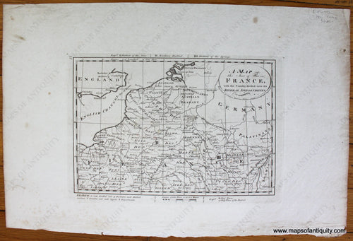 1811 - A Map Of The Seat War In France With Country Divided Into Its Several Departments Antique