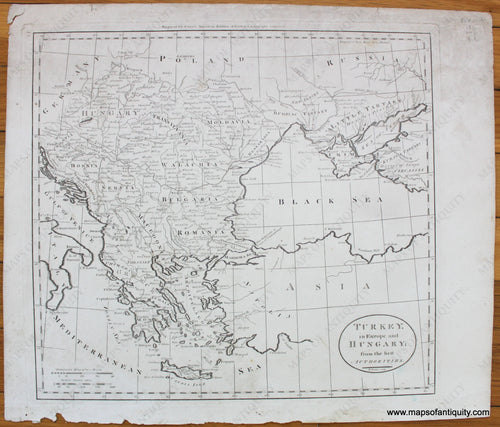 Antique-Map-Turkey-in-Europe-and-Hungary;-Hungary-from-the-best-beft-Authorities-Mathew-Carey-1811-1810s-1800s-19th-Century-Maps-of-Antiquity