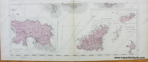 Antique-Map-Jersey-Alderney-Guernsey-and-Sark-c.-1890-Bacon-England-1800s-19th-century-Maps-of-Antiquity