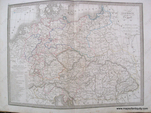 Antique-Hand-Colored-Map-Germany-Allemagne-1846-Monin-Germany-1800s-19th-century-Maps-of-Antiquity