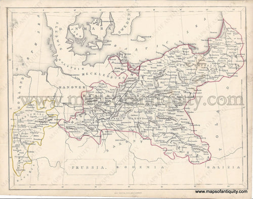 Antique-Hand-Colored-Map-Prussia-c.-1840-Virtue-Prussia-1800s-19th-century-Maps-of-Antiquity