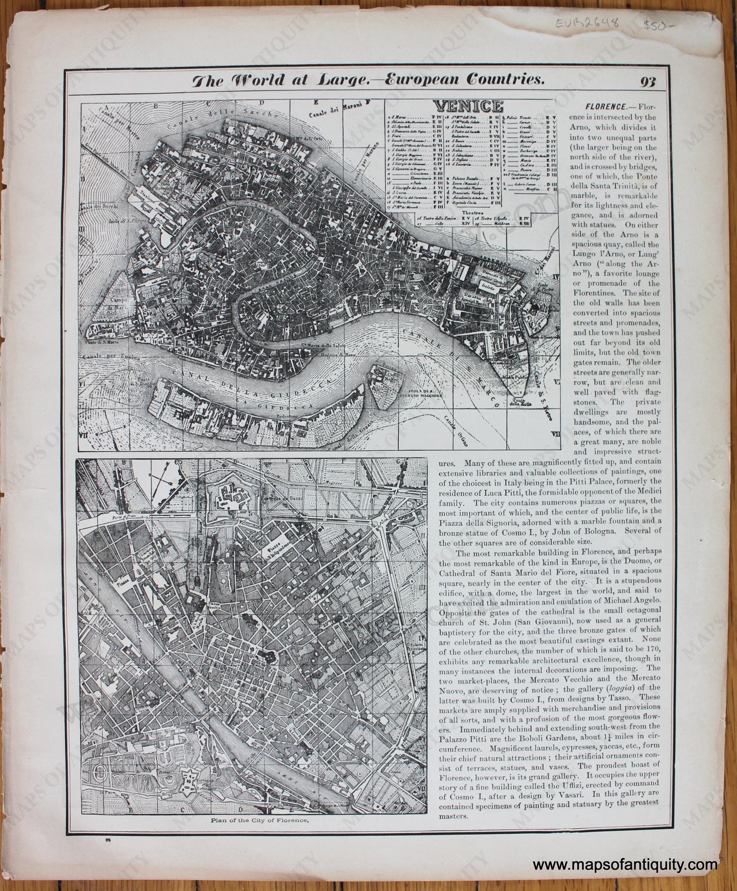 Antique-Uncolored-Map-Europe-Venice-c.-1892-Hunt-&-Eaton-Italy-1800s-19th-century-Maps-of-Antiquity