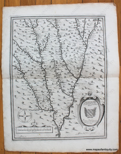 Antique-Uncolored-Map-Europe-Potamographie-de-Garone-et-des-Fleuves-Qui-Se-Rendent-Dedans-Joannes-Tardo-Canonicus-Ecclesiae-Sarlati-delineabat-anno-1628-1628-Joan-le-Clerc-France-1600s-17th-century-Maps-of-Antiquity