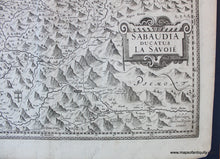 Load image into Gallery viewer, 1636 - Geneva Grenoble Area Sabaudia Ducatus La Savoie Antique Map Genuine
