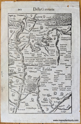 Genuine-Antique-map-Della-Germania---part-of-Germany-Europe-Germany-c.-1575-Munster-Maps-Of-Antiquity-1800s-19th-century