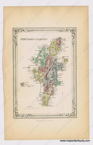 Genuine-Antique-Hand-colored-Map-Shetland-Islands-1855-A-Fullarton-Co--Maps-Of-Antiquity
