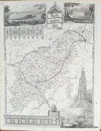 Genuine-Antique-Map-Northamptonshire-1850-Virtue-Maps-Of-Antiquity
